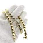 Bicolor gouden tennis collier met diamanten (Ketting), Gebruikt, Overige kleuren, Ophalen of Verzenden, Met edelsteen