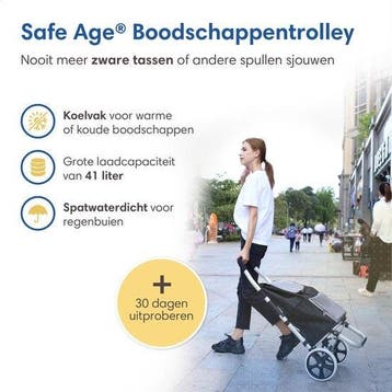 2dekans | Safe Life Boodschappentrolley met koelvak en haak, Ophalen of Verzenden, Zo goed als nieuw