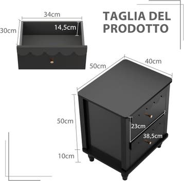 Nachtkastje set van 2 - Bijzettafel - Opbergkastje - 50x40x6, Huis en Inrichting, Slaapkamer | Nachtkastjes, Verzenden, Zo goed als nieuw