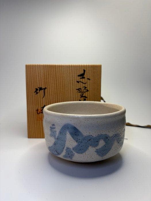 Japanse Shino-porselein Theekop – Blauwijzer Schilderij –, Antiek en Kunst, Antiek | Overige Antiek