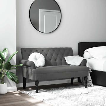 vidaXL Bank met rugleuning donkergrijs 120x62x75,5 cm stof, Huis en Inrichting, Banken | Bankstellen, Verzenden, Nieuw, Stof