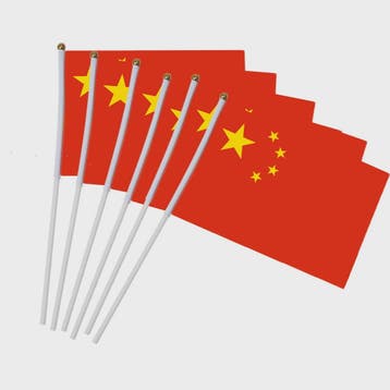 10x Chinese Handzwaai Vlaggen 21x14cm - Perfect voor Feesten, Verzenden, Nieuw