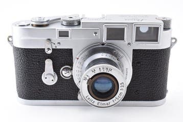 Leica M3+ Elmar 50mm f/3.5(LTM) + LTM->Leica m adapter, Audio, Tv en Foto, Fotocamera's Analoog, Nieuw