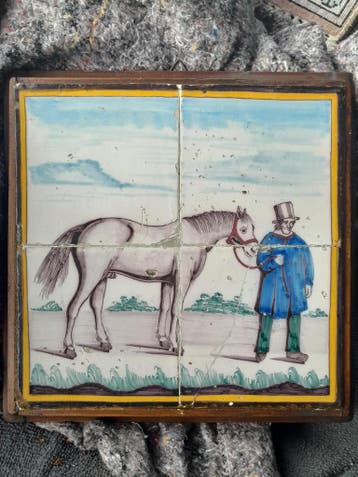 Antieke Tegel - ouder dan1895 -maar hoe oud?Tja real antique, Verzenden