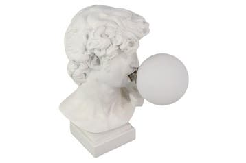 Tafellamp DAVID 30 cm buste met witte lampenkap - 48056, Ophalen of Verzenden, Nieuw