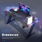 Gaming bureau - Gaming desk - Gaming tafel - 160x60 cm - Zwa, Verzenden, Zo goed als nieuw