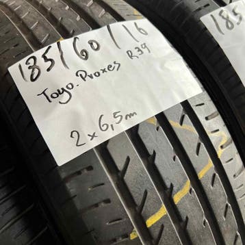 2 x Toyo 185-60-16 Zomerbanden 6,5mm, Gebruikt, 16 inch, Band(en), Personenwagen