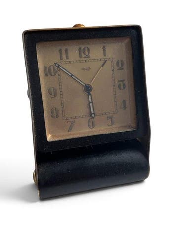 Wekker - Jaeger-LeCoultre - Art Deco verguld metaal -, Antiek en Kunst, Antiek | Klokken