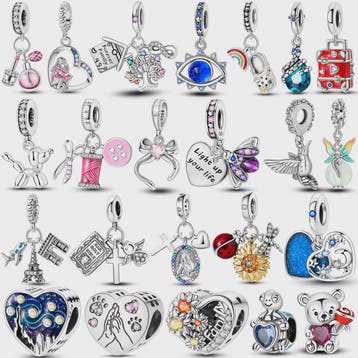 925 Sterling Zilveren Bedel: Vlinder & Vuurvliegje - DIY Sie, Verzenden, Nieuw