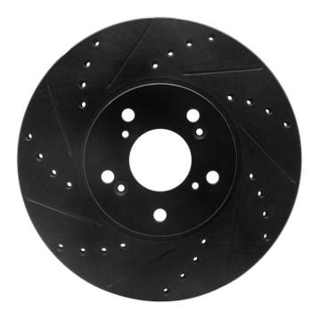 R1 04-14 Acura TSX Front Left Drilled & Slotted Black Brake, Ophalen of Verzenden, Nieuw