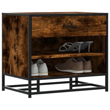 vidaXL Schoenenbank 60x40x53,5 cm bewerkt hout en metaal, Verzenden, Nieuw