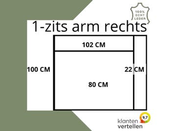 Leren elementenbank Flow- element 1 zits (80) arm rechts, Nieuw, Ophalen of Verzenden, Rechte bank, Modern