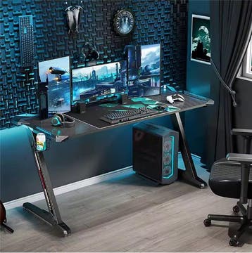Gaming Bureau 140 cm met RGB LED – Stevig PC Bureau, Verzenden, Nieuw