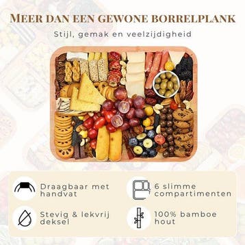 2dekans | Latium Borrelplank van Bamboe Hout inclusief, Ophalen of Verzenden, Zo goed als nieuw
