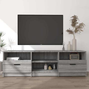 vidaXL Tv-meubel 150x33,5x45 cm bewerkt hout grijs sonoma, Minder dan 50 cm, Verzenden, Nieuw, Minder dan 100 cm