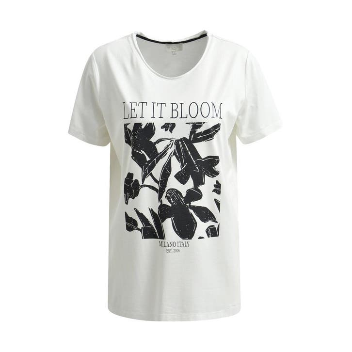 Milano Italy • t-shirt let it bloom • S, Kleding | Dames, Tops, Wit, Nieuw, Maat 36 (S), Verzenden