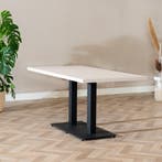 50% Korting: Eettafel Nils melamine beige 160 x 80 cm, Huis en Inrichting, Tafels | Eettafels, Ophalen, Zo goed als nieuw, Rechthoekig