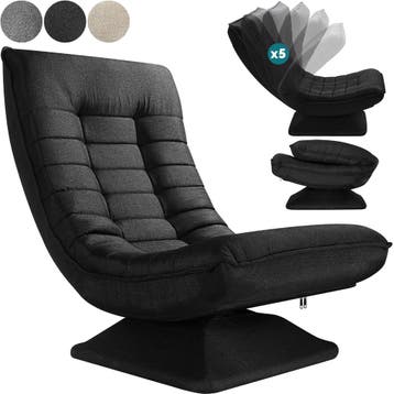 Relax Lounger Aberdeen Stof Zwart (Ligbed - Lounge), Verzenden, Nieuw