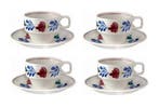 Boerenbont Kop en schotel stapelbaar 200ml - set van 4 stuks, Verzenden, Nieuw