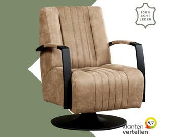 Leren draaifauteuil Galaxy, Huis en Inrichting, Fauteuils, Nieuw, Ophalen of Verzenden, 50 tot 75 cm, Industrieel, Modern