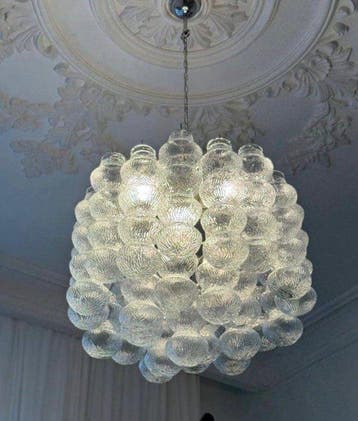 Lamp (2) - Par kroonluchters Ontwerpstijl Seguso Murano, Antiek en Kunst