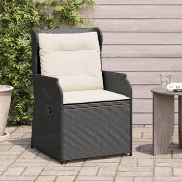 vidaXL Tuinstoelen 2 st verstelbaar met kussens poly rattan, Verzenden, Nieuw, Tuinset