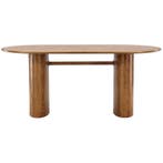 Rebellenclub Bygstad Eetkamertafel - 180 X 75 Cm - Donker, Eikenhout, Nieuw, 150 tot 200 cm, 50 tot 100 cm