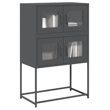 vidaXL buffetkast 68x39x107 cm staal antracietkleurig, Huis en Inrichting, Kasten | Buffetkasten, Verzenden, Nieuw, Metaal