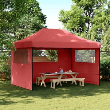 vidaXL Partytent 279 x 410 x 315 cm Bordeauxrood Oxford Stof, Verzenden, Nieuw, Partytent
