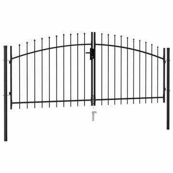 vidaXL Hekpoort Woerden dubbele deur met puntige bovenkant, Tuin en Terras, Tuinpoorten, Verzenden, Nieuw
