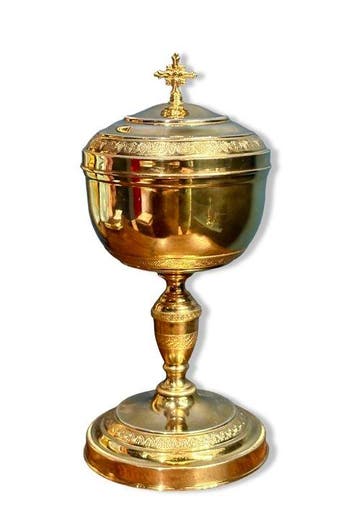 Pyxis - .800 zilver - Pisside in verguld zilver