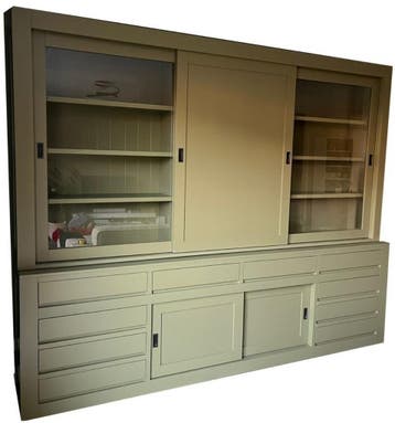 Buffetkast rietgroen Meppel 300 x 240cm dichte middendeur, Ophalen of Verzenden, Nieuw
