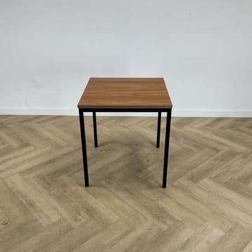 vierkante kantinetafel 70x70 cm, donker beuken - zwart, Ophalen of Verzenden, Gebruikt, Bureau