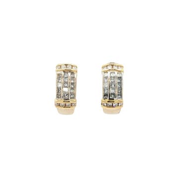 Gouden oorsieraden met diamant 18 karaat, Verzenden, Zo goed als nieuw, Goud