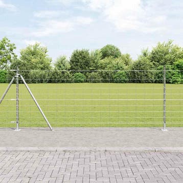 vidaXL Gelast Draadafsluiting met Betonnen Basis 50 x 1 m, Verzenden, Nieuw, IJzer