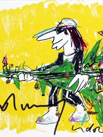 Udo Lindenberg (1946) - X-Guitar / X-Mas Rock - signier -