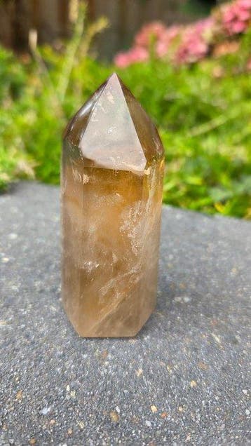 Citrine Punt - Hoogte: 7.5 cm - Breedte: 3 cm- 108 g - (1)