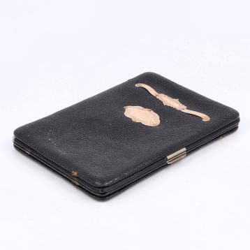 Biedermeier Etui met Gouden appliques - Portemonnee, Antiek en Kunst