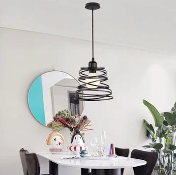 Ronde Ijzeren Hanglamp | E27 Fitting Lamp Industrieel, Verzenden, Nieuw, Glas