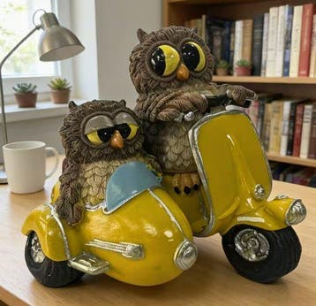Beeldje - Gufi contemporanei in moto - Hars