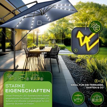 Zweefparasol - Tuinparasol - Parasol - Met voet - 235x235 cm, Verzenden, Zo goed als nieuw