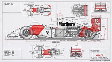 Artxlife - Senna McLaren MP4/8 Technical Study [XXL], Nieuw
