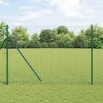 vidaXL Ingelaten hekpost 26 pcs Groen Gepoedercoat staal, Verzenden, Nieuw
