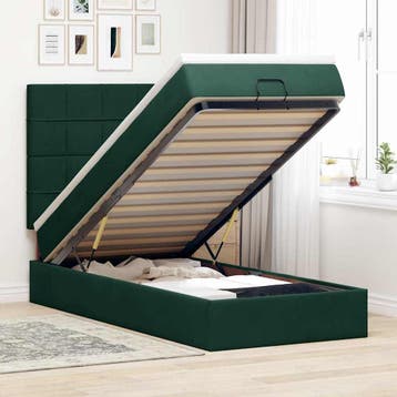 vidaXL Ottoman bed met matrassen 90x190cm fluweel, 90 cm, Eenpersoons, Verzenden, Nieuw