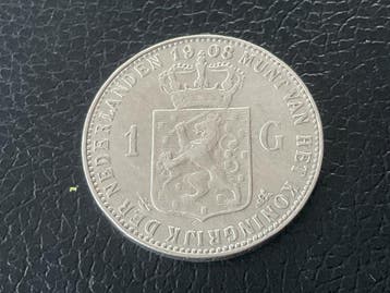 Nederland. Wilhelmina. 1 Gulden 1908 (Zonder minimumprijs)