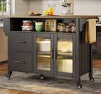 Keukeneiland met Opklapblad en Opbergruimte – 120 cm, Verzenden, Nieuw