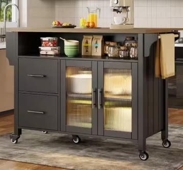 Keukeneiland met Opklapblad en Opbergruimte – 120 cm, Huis en Inrichting, Keuken | Keukenelementen, Verzenden, Nieuw