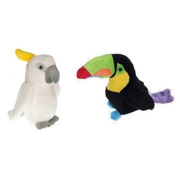Set van 2 tropische vogel knuffels - pluche - toekan en, Verzenden, Nieuw