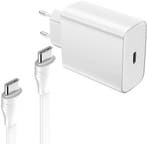 Oplader – USB-C Snellader 45W + USB-C kabel 2m 65W plat –, Telecommunicatie, Mobiele telefoons | Telefoon-opladers, Ophalen of Verzenden