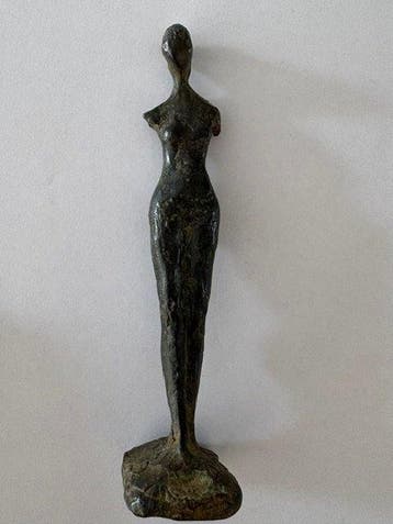 sculptuur, Staande vrouw - 20 cm - Brons, Marmer